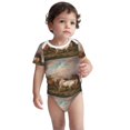 thumbnail image 3 of Daiia Three Horses Oil Painting Printed Unisex-Baby Short Sleeve Onesies Bodysuits Baby Climbing Clothes Soft and Comfortable Romper with Expandable Shoulder Design-3 Months, 3 of 8