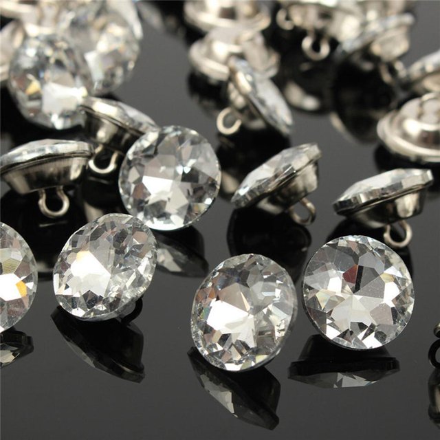 Wosthever 50pcs Crystal Buttons for Sofa Headboard Upholstery Decoration 25mm Crafts Tela de costura y artesanía
