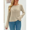 thumbnail image 3 of Long Sleeve Women's Casual Tulle Top Blouse Lightweight Knit Pullover Sweater, 3 of 6