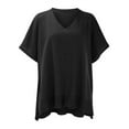 thumbnail image 4 of DondPO Sweaters for Women Long Sleeve Shirts Women's Solid Color Pullover V Neck Sweater Stripe Knit Fashion Poncho Cape V Neck Loose Sweater Sweater Womens Tops Cute Tops Black L, 4 of 6