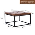 thumbnail image 4 of Duhome Square Ottoman Coffee Table, Faux Leather Tufted Cocktail Ottoman with Metal Base Footrest Ottoman for Living Room, Brown, 4 of 8