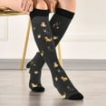 thumbnail image 5 of FORMRS Womens Knee High Socks Casual Long Thick Travel Daily Wear, 2 Pairs, Pixel Cat, 5 of 6