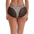 thumbnail image 3 of INSPIRE CHIC Women's Lace Stitching Leopard Print Butt-Lifting Tummy Control Mid Rise Panties Breathable Full Coverage Boyshorts S Light Brown, 3 of 5