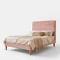 thumbnail image 1 of Towallmark Modern Upholstered Platform Bed Frame with Headboard – Full Size, Wooden Slats, Noise-Free, Underbed Storage, No Box Spring Required, Easy Assembly, full size, pink, 1 of 7