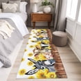 thumbnail image 4 of Sunflowers Farm Animals 2'x6' Runner Rugs for Hallway Kitchen Bedside Non Slip Washable, Vintage Wooden Animals Entryway Rug Runners with Rubber Backing, Long Carpet Runner for Laundry Room, 4 of 8