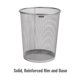 thumbnail image 4 of Mind Reader Cubo de basura de malla, 16,65 L (4,4 gal), cesto para papel de desecho, redondo, oficina, malla metálica, 11,5" L x 11,5" W x 13,75" H, plateado, 4 of 5