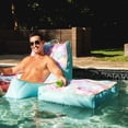 thumbnail image 6 of Big Joe Captain's Caddie No Inflation Needed Pool Float Drink Holder, Tropical Hibiscus Aqua Double Sided Mesh, Quick Draining Fabric, 2 feet, 6 of 9
