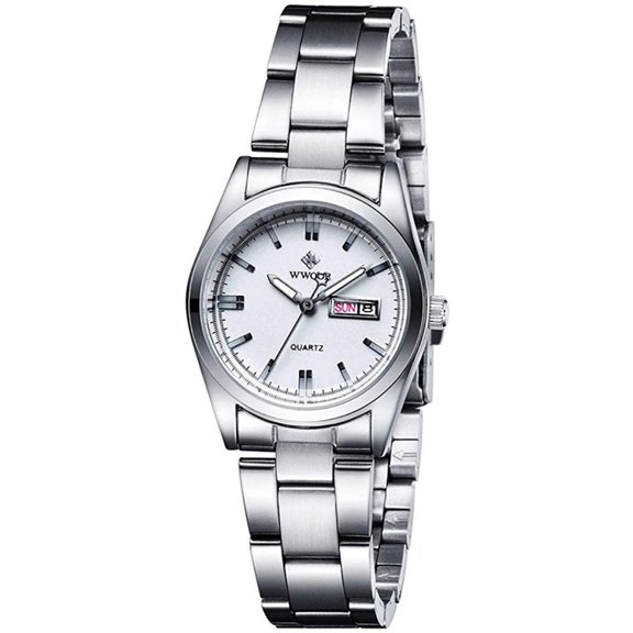 PENGXIANG Women's Watch, Easy Reader Dress Watch, Ladies Dress Watches Small Face, Dial Waterproof Women Analog Quartz Watch with Stainless Steel Expansion Band