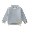 thumbnail image 4 of Hessimy Kids Cardigan Long Sleeve Solid Color Button Sweater Girls Boys Crew Neck Winter Warm Sweater Button Cardign Pullover Knit Outerwear Lightweight (Blue,12-18 Months), 4 of 4