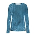 thumbnail image 4 of Women's Long Sleeve Tops, Ribbed Knit Round Neck Blouse, Casual Basic Shirt for Everyday Wear, 4 of 8