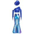 thumbnail image 3 of TTAO Girls 3Pcs Disco Dance Outfit Sequin Tassel Metallic Pants and Fedora Hat Western Cowgirl Jazz Dance Clothes Royal Blue 6, 3 of 5