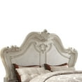 thumbnail image 2 of Traditional Style Queen Size Wooden Panel Bed with Carved Scrollwork Details, White, 2 of 3