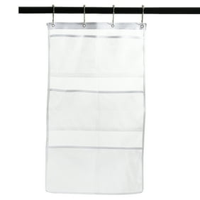Evelots Mesh Shower Caddy 6 Pockets Hooks For Brushes Holes For