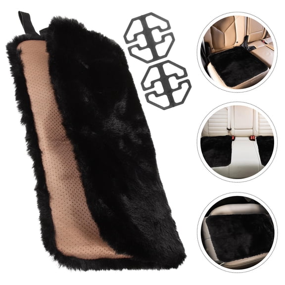 Phenofice Plush Black Chair Cushion with Soft Comfortable Fabric for Car, Office, and Home Seating Support
