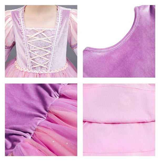 Robe Raiponce pour Fille Costume de Princesse de Barrage a LED Deguisement d Enfant Vetements de ixd Anniversaire Carnaval Halloween Ete Walmart