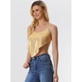 thumbnail image 4 of Chaleco de lentejuelas Allegra K sin espalda para fiesta Color Oro Talla XL, 4 of 5