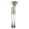 thumbnail image 3 of 2.66 ct Brilliant Princess Cut Champagne 14k White Gold Solitaire with Accents Engagement Bridal Wedding Ring Band Set size 10.75, 3 of 7