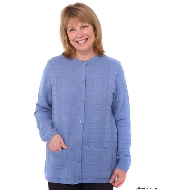 Silvert s Silverts Two Pocket Cardigan  Sweater Elderly 