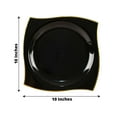 thumbnail image 3 of Efavormart 10 Pack | 10" Black / Gold Wavy Rim Square Hard Plastic Dinner Plates, Disposable Party Plates, 3 of 11