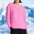 thumbnail image 2 of Women's Sherpa Sweater Casual Crewneck Fleece Lined Pullover Tops Long Sleeve Thermal Tops Shirts Winter Warm Clothes, 2 of 5