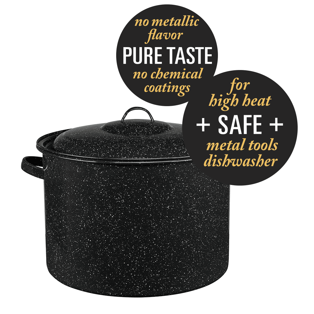 Granite Ware 21-Quart Stock Pot with Lid, Nonstick Porcelain, Easy to Clean