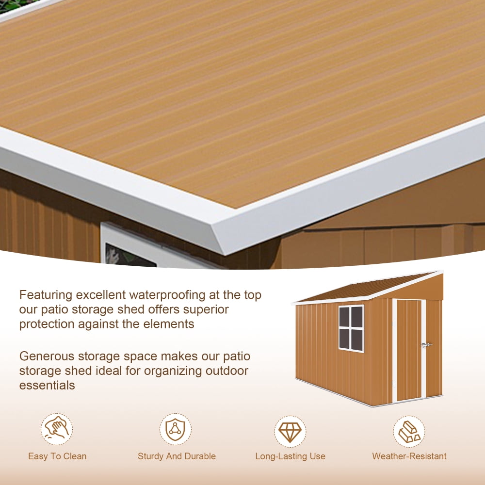 Commercial-Grade 8x4 Metal Shed - Reinforced Storage with Windows & Ventilation for Equipment