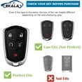thumbnail image 2 of HAHDAXIA for Cadillac Key Fob Cover, 5 Buttons Soft TPU Full Covers Protector White Key Fob Cover with Leather Keychains Fit for Cadillac Escalade CTS XT5 ATS CT6 XTS Smart Key Fob Remote Con, 2 of 6