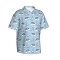 thumbnail image 3 of Xecao Rainbow Dinosaur print Hawaiian shirt - a stylish short-sleeve button-down for men, perfect for casual beach and tropical outings., 3 of 9