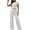 Gray, variant on yillto Women's Set 2 Piece Sleeveless Tops and Wide Leg Lounge Pant Sweatsuit Fall Casual Outfits