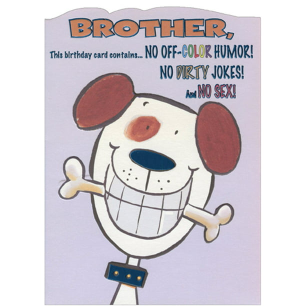 Designer Greetings Dog with Bone in Mouth Die Cut Funny / Humorous