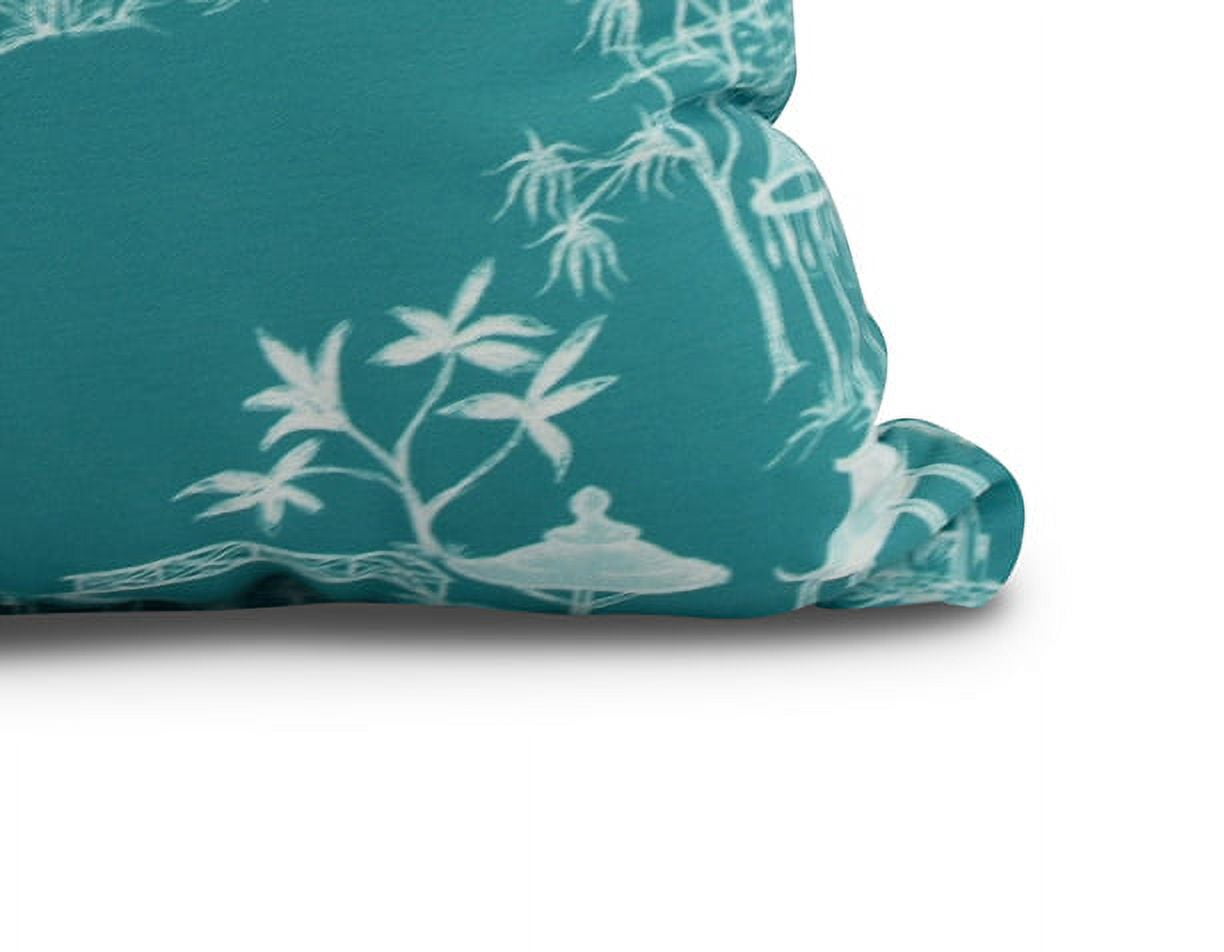 Simply Daisy, 26 x 26 inch, Chinapezka Floral Print Pillow, Blue