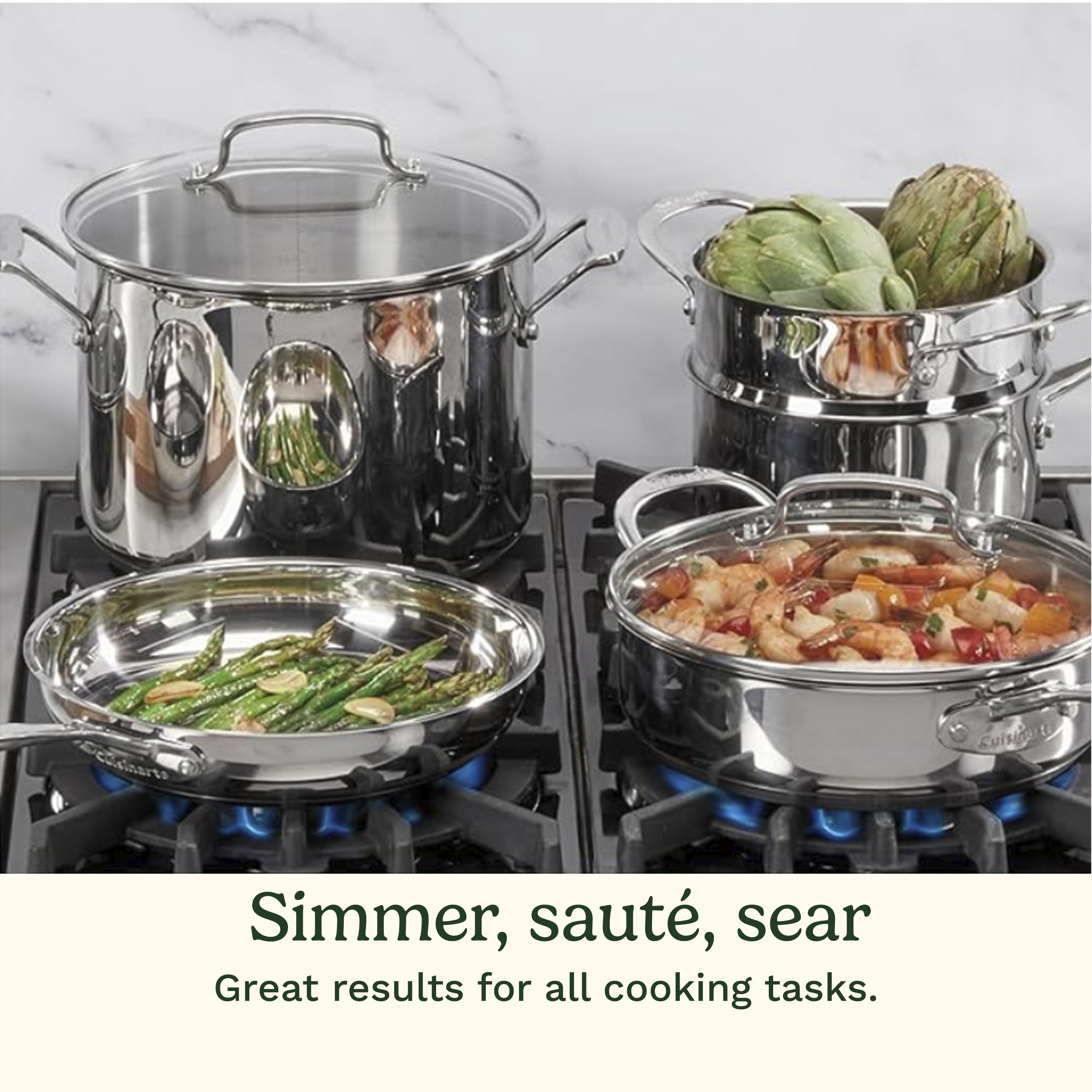 Cuisinart Chef's Classic Stainless Cookware 11 Piece Set, 77-11G