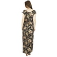 thumbnail image 2 of Bimba Long Maxi Gown Floral Rayon Dress- Both Side Slits Classic Summer Wear, 2 of 5