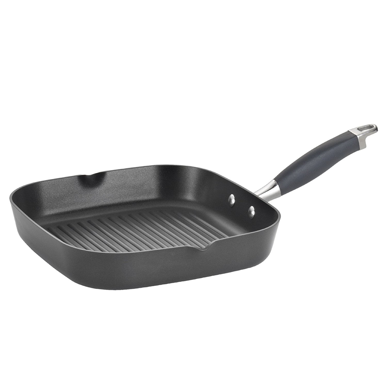 Gray Anolon Advanced HardAnodized Nonstick 11Inch Deep Square Grill