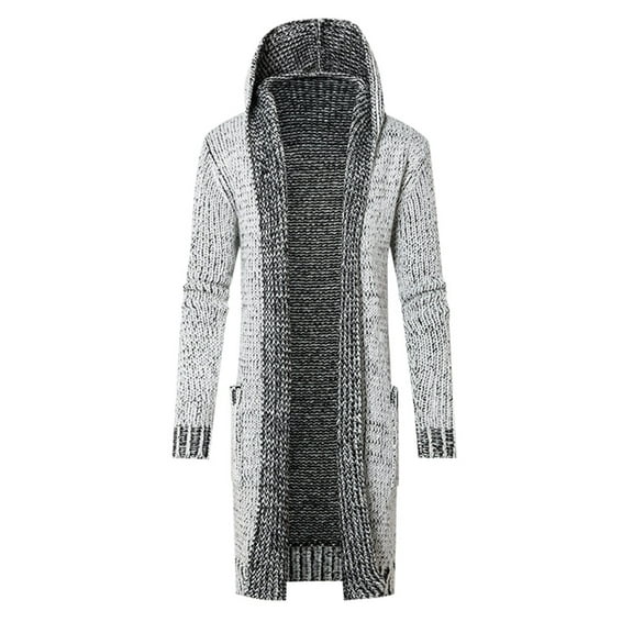 Fashion Top for Men - Men's Long Sleeve Stand Collar Button Down Knitted Cardigan Sweater for Comfortable and Stylish Everyday Wear T-shirt,White,M