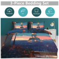 thumbnail image 5 of 3 Pcs Soft Bedding Set, Includes 1 Duvet Cover with Zipper And 2 Pillow,Shams Eiffel Tower Full(79"×90"), 5 of 8