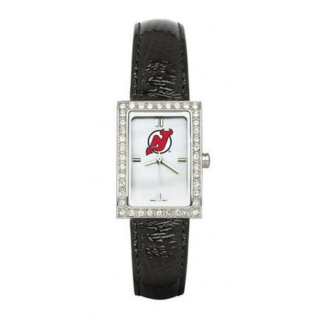 NHL - New Jersey Devils Ladies Allure Watch Black Leather Strap
