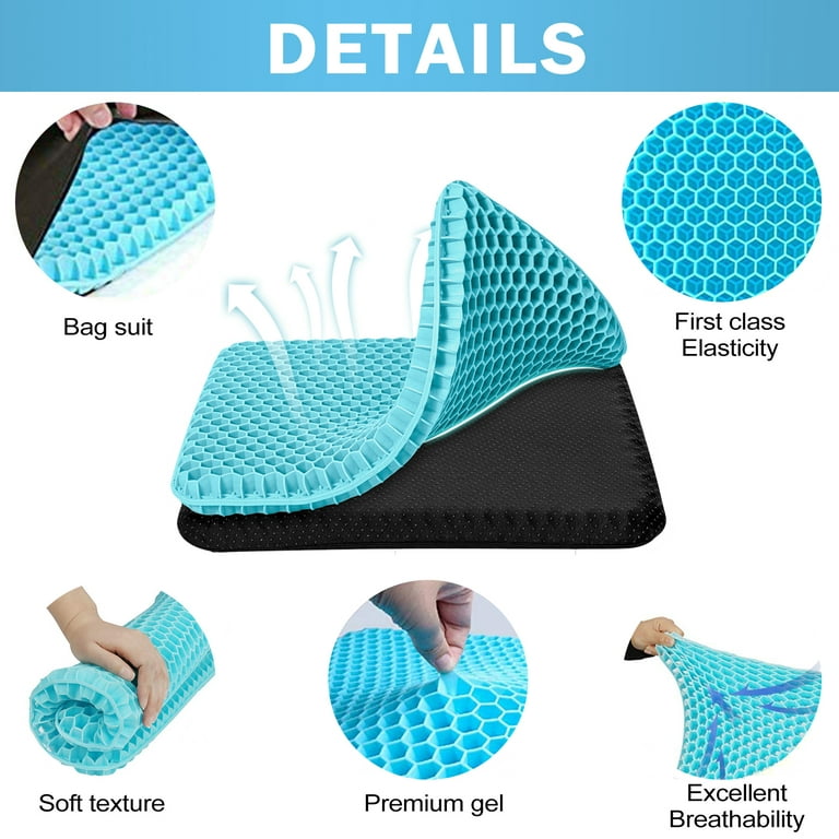 Gel Seat Cushion to Relieve Tailbone Pain 16.5x14.6 with Non-Slip Cover  Chair Pad Comfortable 