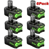 6Pack 8.0AH For Ryobi 18V P108 One  Plus High Capacity Battery 18 Volt Lithium-Ion