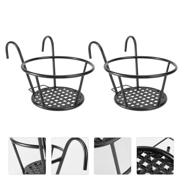 Raindrops 2Ud Soporte Colgante Metálico Para Macetas Negro Para Plantas Y De Interiores