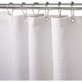 thumbnail image 1 of Cortina de ducha tipo gofre de 180 x 180 cm (blanca) con aro de plástico, cortina de ducha de tela resistente al moho para bañera, cortina de ducha resistente para bañera, mampara de ducha, 1 of 5