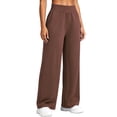 thumbnail image 2 of Cadmus Womens Plus Size High Waist Stretch Wide Leg Lounge Pants Loose Fit Yoga Workout Sweatpants with Pockets, Dark Brown, 2XL, 2 of 9
