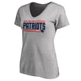 thumbnail image 2 of Women's Heather Gray New England Patriots Iconic Collection On Side Stripe V-Neck T-Shirt, 2 of 3