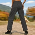 thumbnail image 6 of Cagogo Women's Cargo Pants with Pockets Drawstring Casual Loose Long Tapered Pants Streetwear Solid Trousers for Party Office Travel, Gray S, 6 of 6