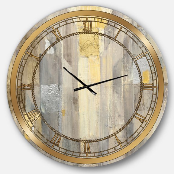 Designart 'Gold Square Watercolor' Metal Wall Clock