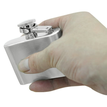 

〖Jisuan〗Dining And Entertaining Stainless Steel Pocket Hip Flask Alcohol Whiskey Liquor Screw Cap 2Oz A