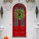 thumbnail image 4 of Corona de puerta de entrada, flores artificiales, guirnalda de hojas verdes, decoración de ventanas Corona de rosas (roja), 4 of 9