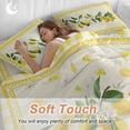 thumbnail image 3 of Summer Lemons Full Size Comforter Set, Pastoral Yellow Fruit Plant Leaves Floral Plaid Bedding for All Seasons, 4 Pcs Bed Set, 1Quiltcover (86"x86") ,1Sheet(80"x116"), 2Pillowcases (30"x20"), 3 of 9