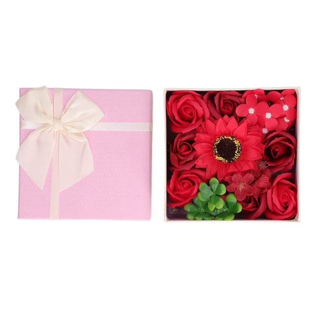 Flower Bath Gift Box, Flower Safe Portable Decoration Delicate Exquisite For Birthday For Lady Yellow,Pink,Red