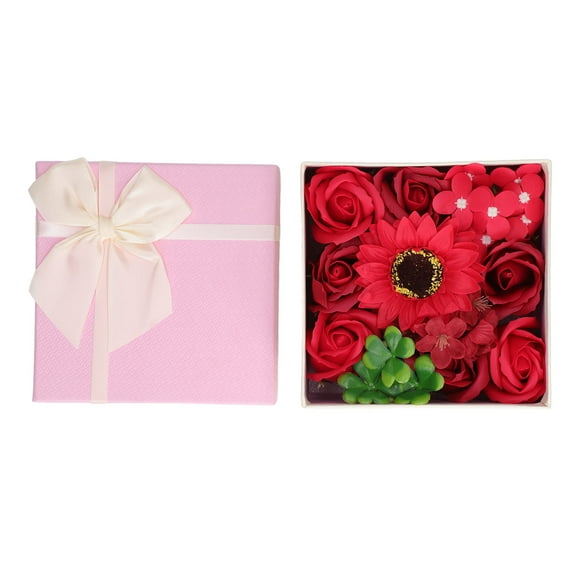 Caja de regalo de jabón de flores, jabón de baño de flores de simulación Jabón de flores de San Valentín Jabón de baño de flores resistente y resistente